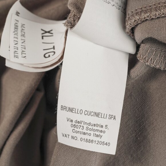 Brunello Cucinelli SS/16 Taupe Cotton Jersey Monili-Bead T-Shirt - Picture 10 of 10